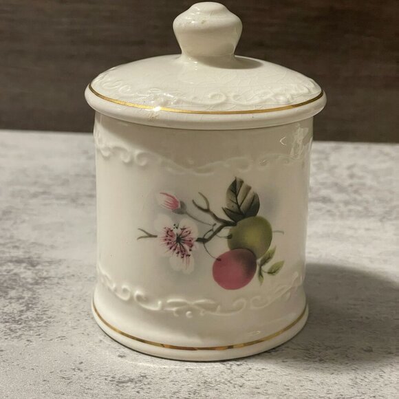 Vintage Aviemore Pottery Scotland 3.5" Floral Covered Jam Preserve Trinket Jar - Picture 3 of 9